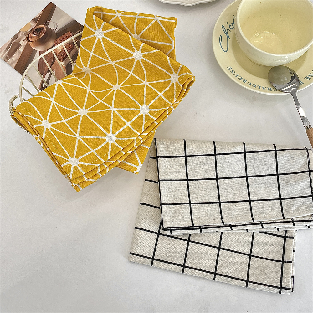 bj250220 cotton and linen printed restaurant placemats, shooting props, coasters, heat insulation pads, table MATS, stain-resistant and oil-resistant fabric full figure