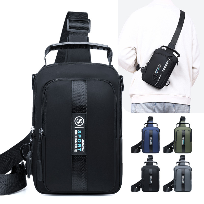 New sporty and fashionable backpack for men, casual running crossbody chest bag, simple and trendy chest bag for young people full figure