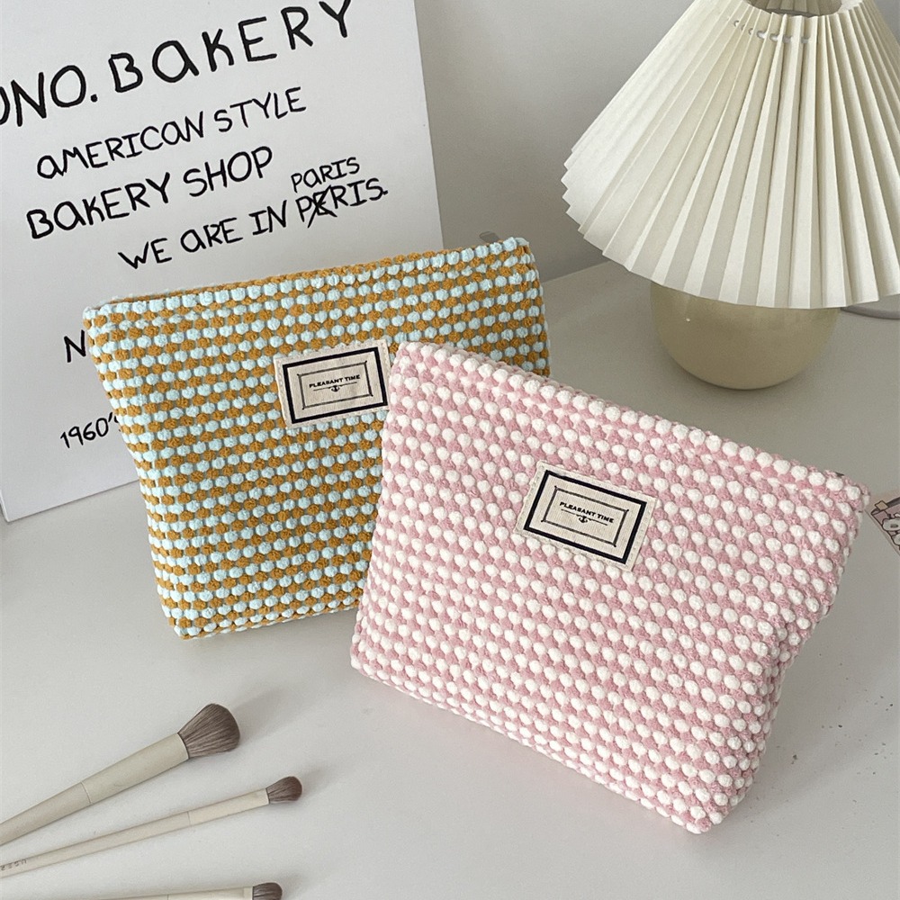 4654 ins simple and fresh color makeup bag, large-capacity portable toiletry bag, inner liner, skin care product storage full figure