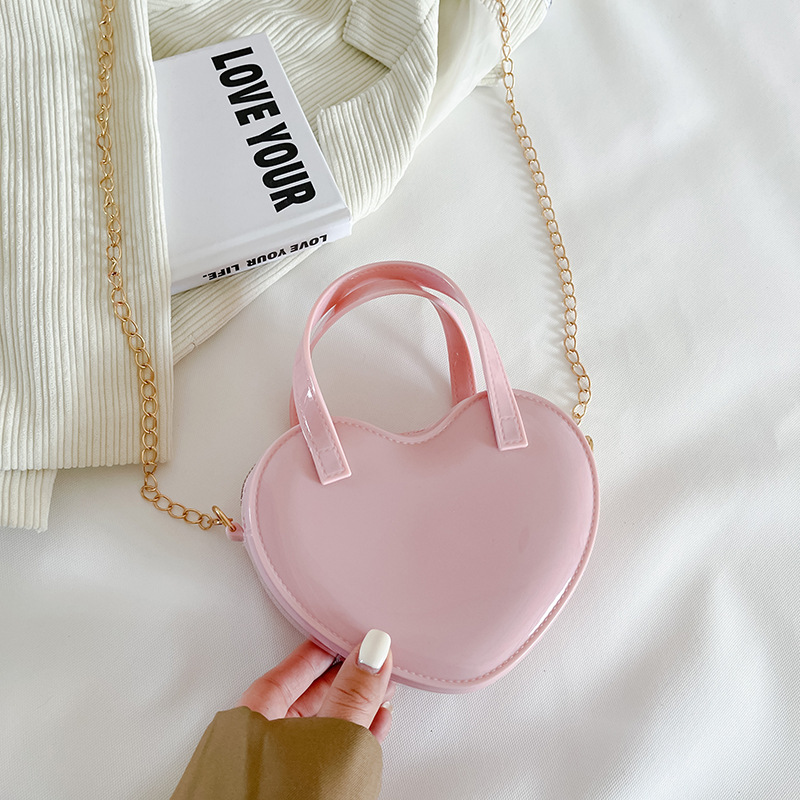 Bag Girl 2025 Summer New Trendy and fashionable jelly Bag, Korean version, popular and versatile, mini single-shoulder crossbody bag with a heart Item Picture