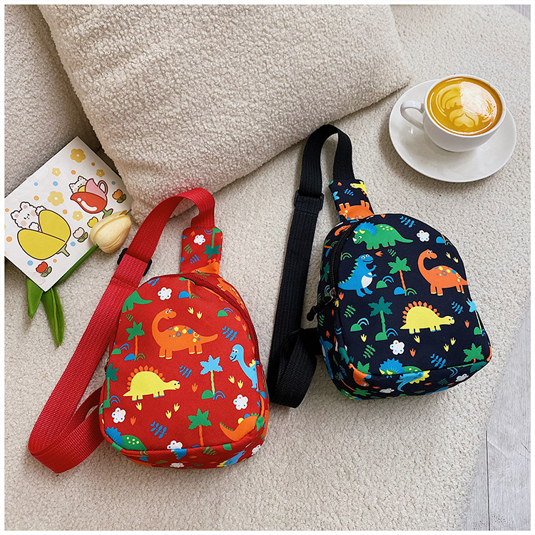 New children's bags: cartoon dinosaur boys' crossbody bag, cute girls' single-shoulder mobile phone bag, and export children's chest bag Application Scenario