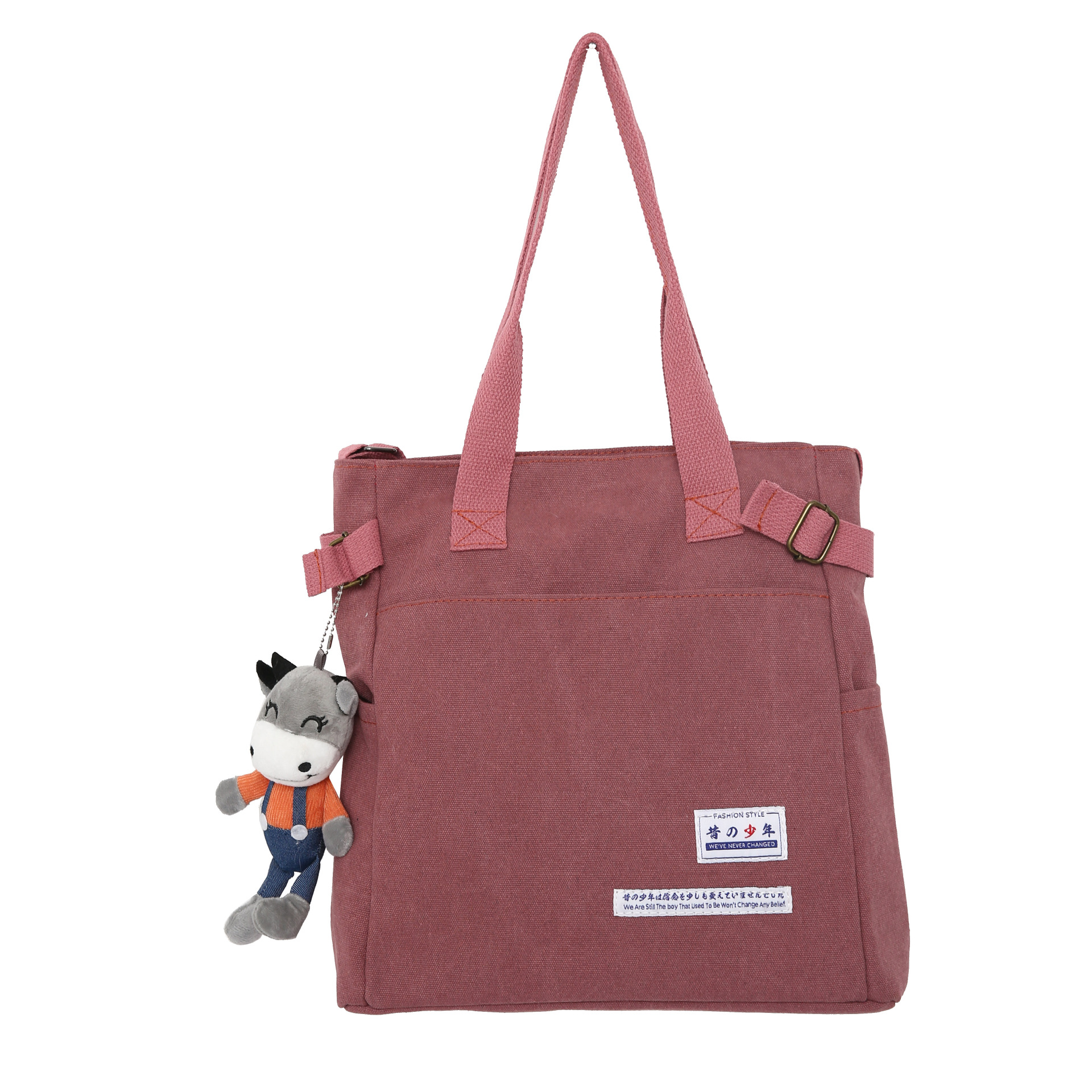 2022 New style canvas crossbody bag for men, simple, large-capacity student schoolbag, versatile Japanese-style single-shoulder handbag Item Picture