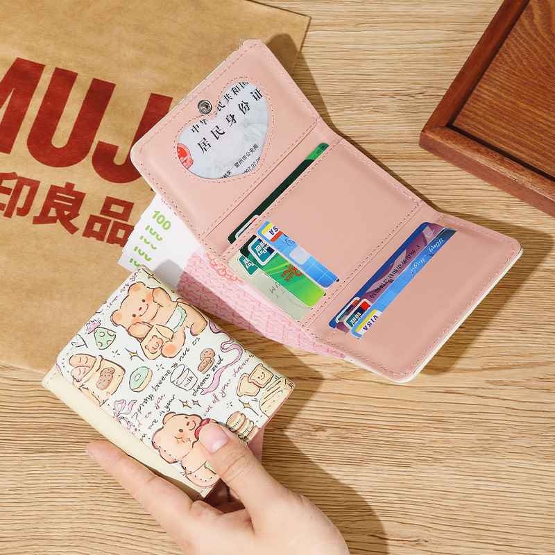 2024 New model factory direct sale Thai Butter Bear 30% off Wallet, Cute Academy Women's Wallet Card case 2-in-one Application Scenario