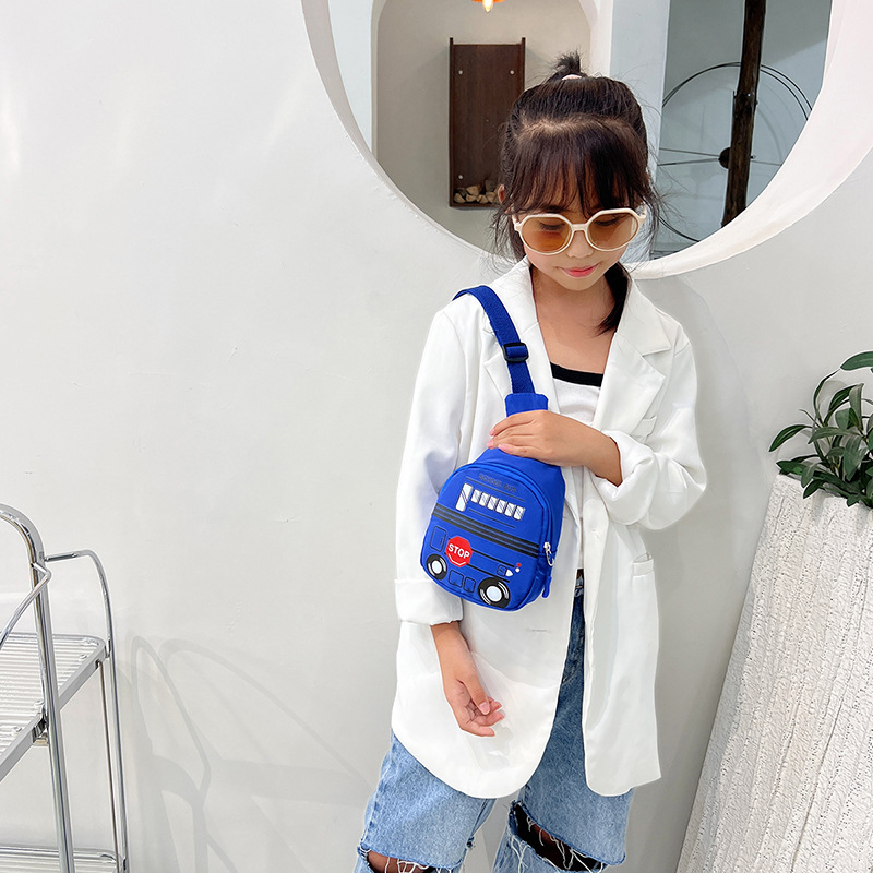 Summer new children's bags, Korean style cute car print girls' chest bag, fashionable and trendy children's coin purse wholesale Specification drawing
