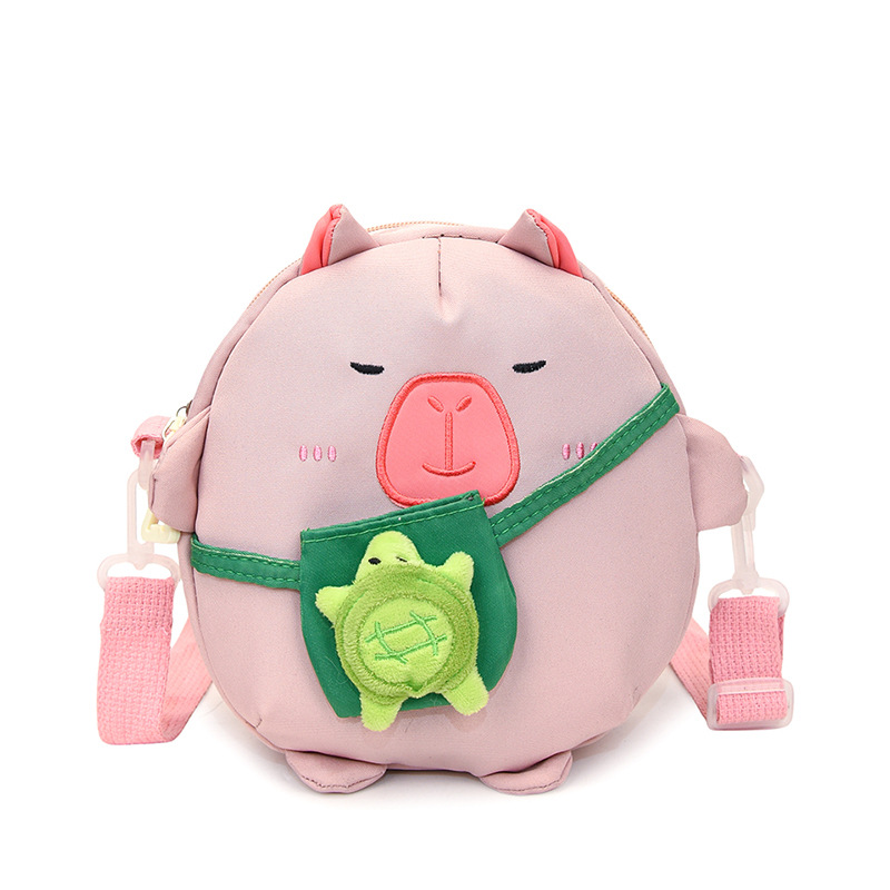 New Capibara crossbody bag, canvas capybara back, turtle cartoon bag, penguin bag, Husky children's backpack Item Picture