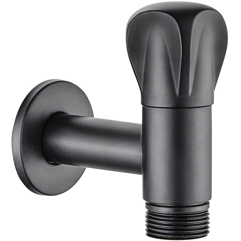 European and American all-copper black washing machine faucet, single-cooling 4-minute quick-boiling faucet, extended and thickened antique faucet Item Picture