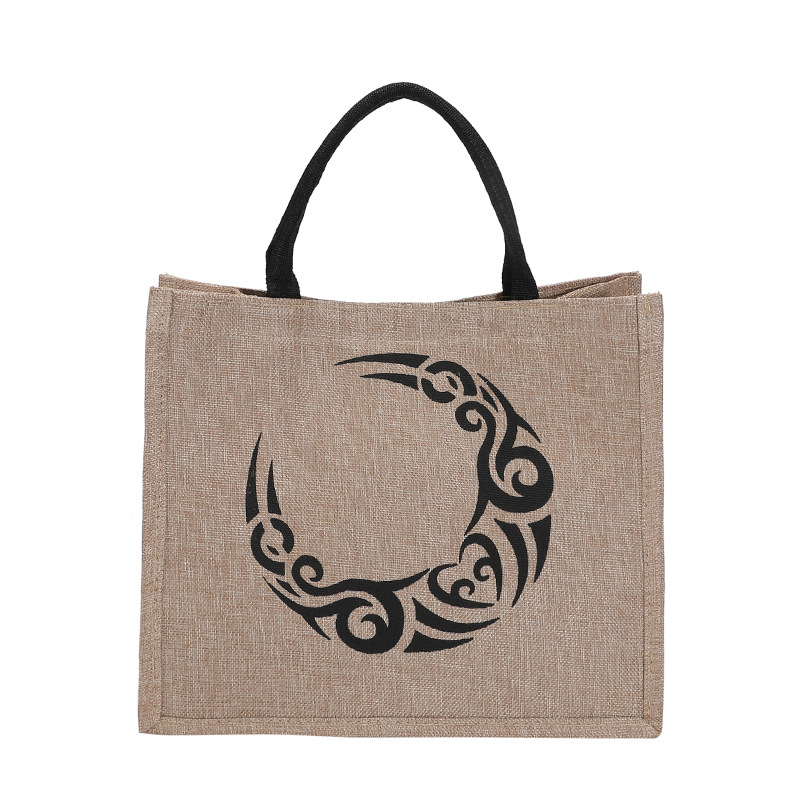 The new 2024 trendy and ethnic style retro linen handbag is a simple and fashionable shopping bag for women Item Picture