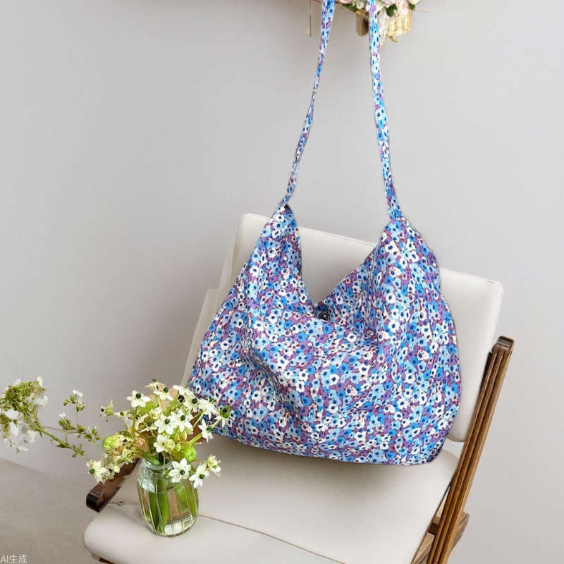 3971 canvas bag, women's single-shoulder small floral print, college students' class ins cloth bag, large capacity crossbody tote bag full figure