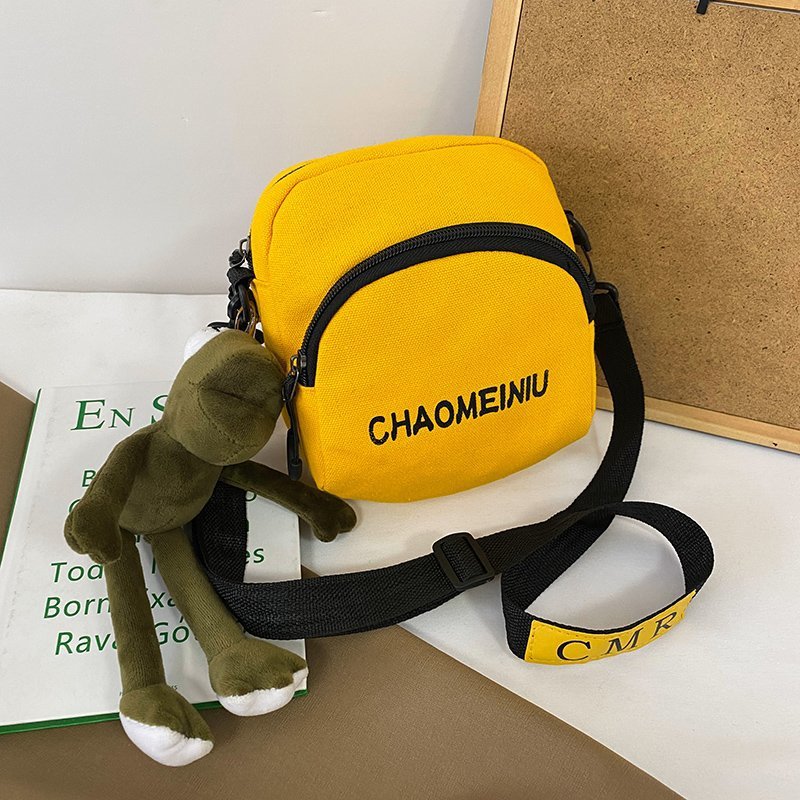 ins' super popular small women's bag 2023 new fashionable and versatile canvas bag, summer fresh and cute girl crossbody bag Specification drawing