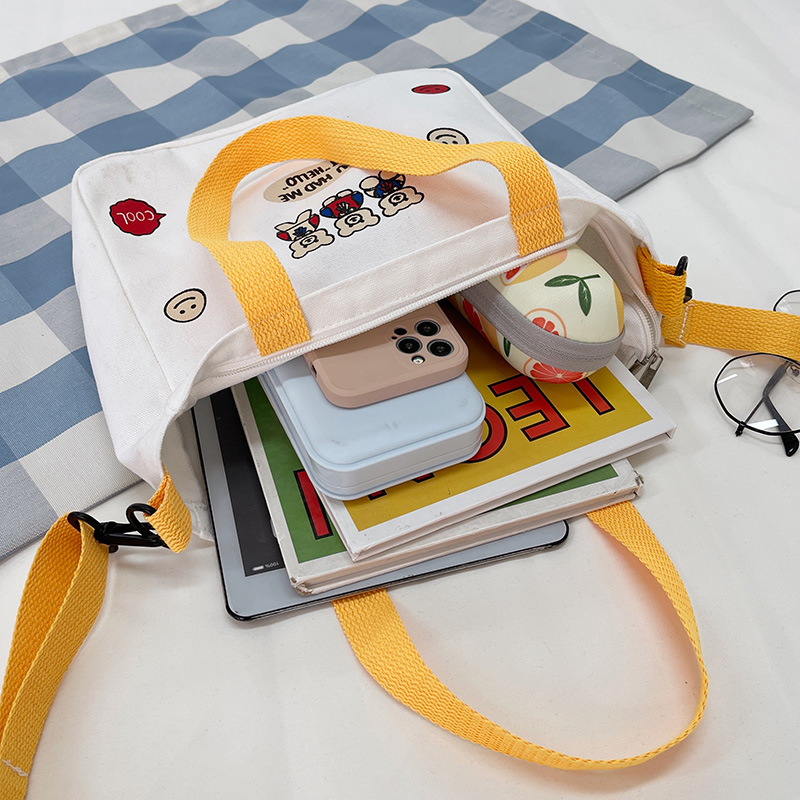 Small canvas bag, Japanese-style Instagram bag, student shoulder bag, Korean-style small, cute and artistic hand-held bag details Picture