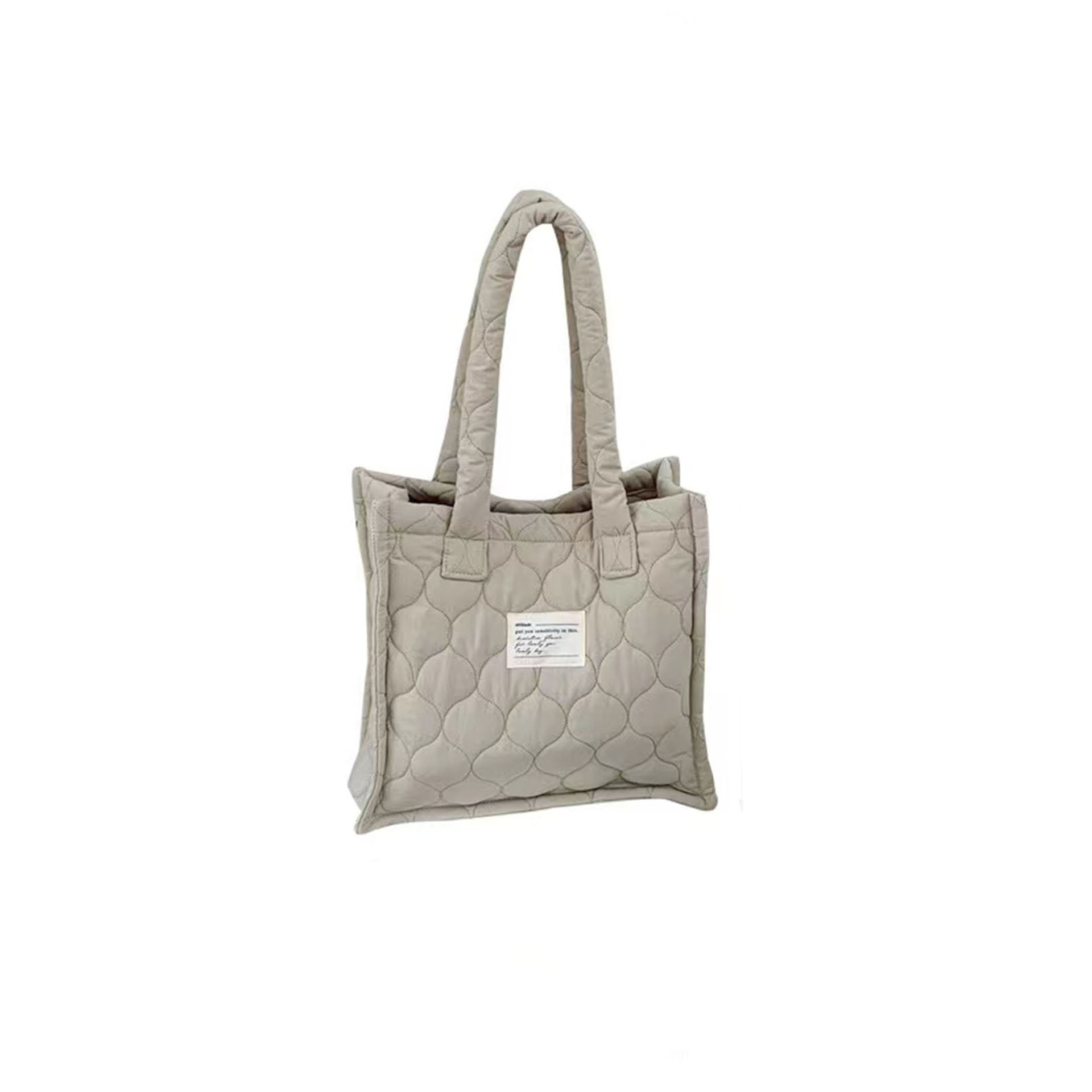 【 In Stock 】210301 large-capacity single-shoulder tote bag, quilted gourd hand-held commuter bag, autumn and winter hand-held bag for women Item Picture