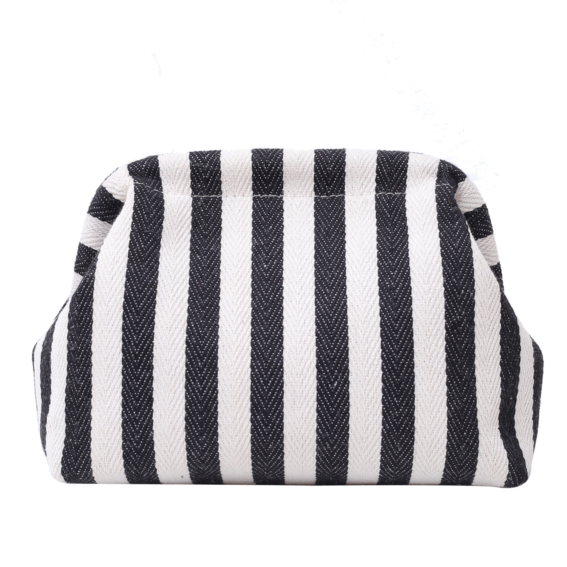 New cross-border fashion color-blocking striped cosmetic bag, women's loose change mobile phone storage bag, trendy and niche cloud clutch Item Picture