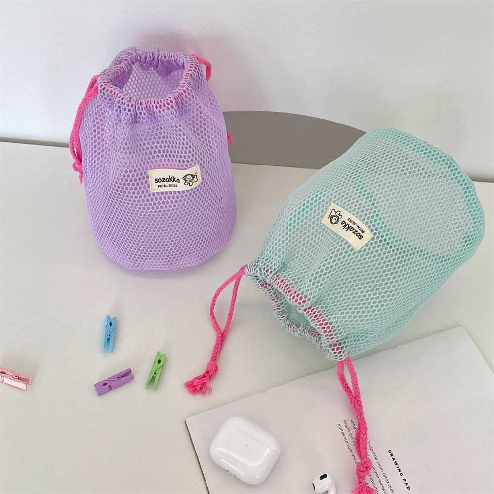 5756 Dopamine Grid large-capacity drawstrap bag, portable and simple toiletry and makeup bag, travel hand-carry storage bag Specification drawing