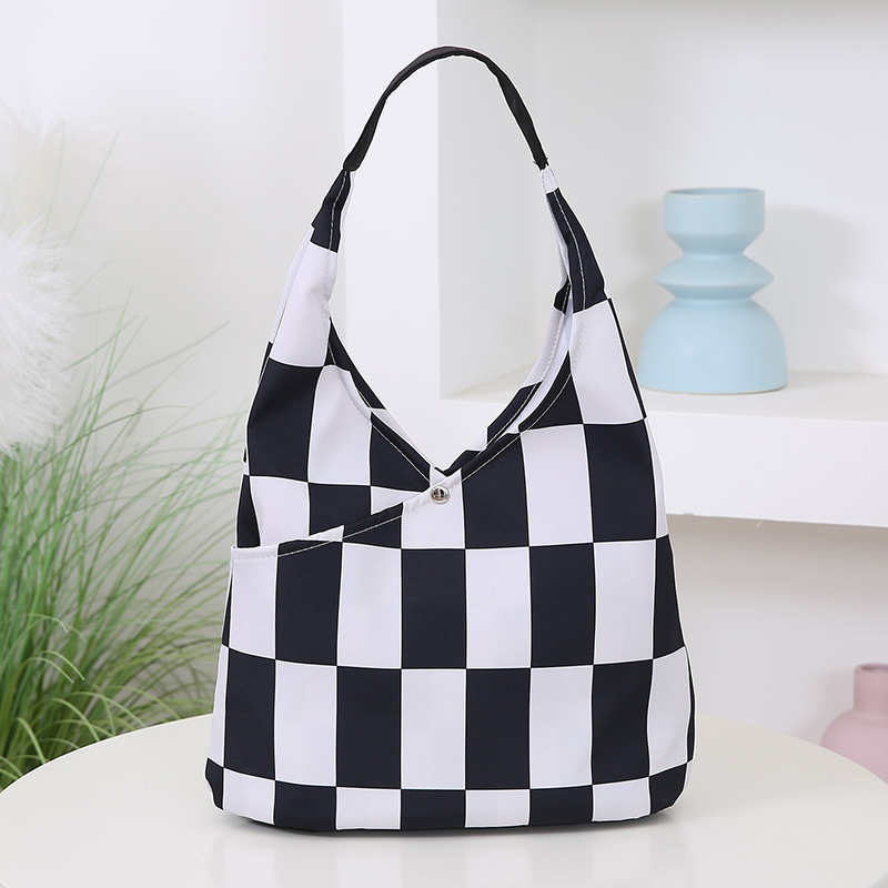 2024 New Summer high-capacity tote bags, printed ins canvas bags, women's single-shoulder bags, underarm bags full figure