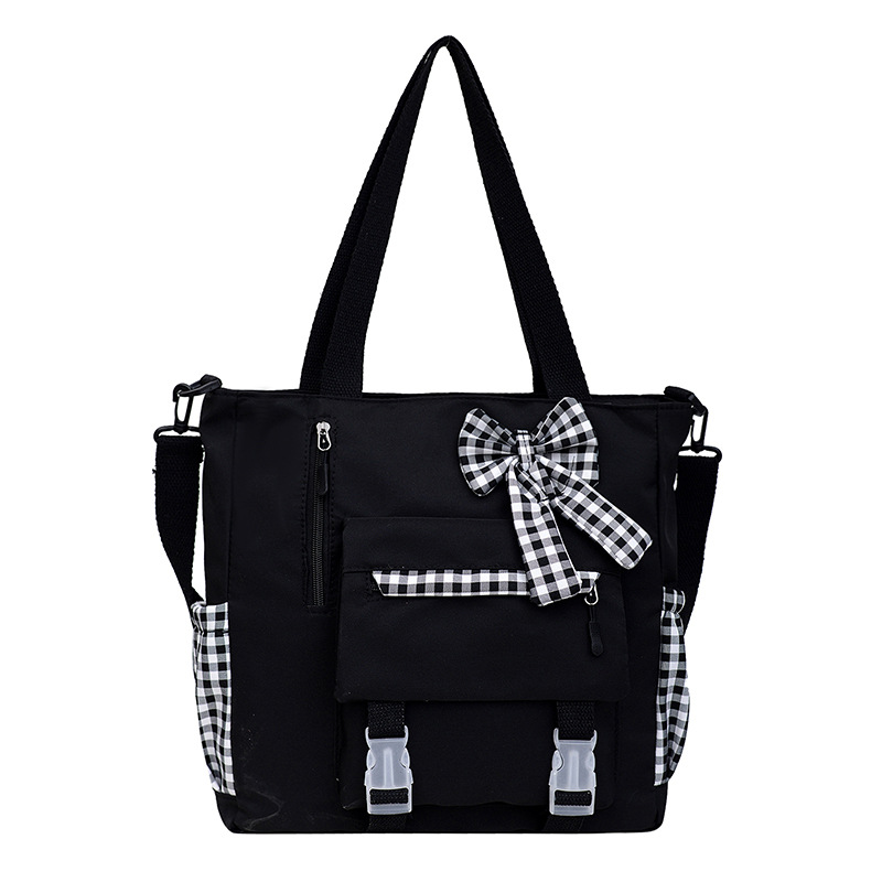 The new trendy and versatile checkered single-shoulder bag for primary and secondary school students and the tutorial bag for junior and senior high school students are selling well across borders Item Picture