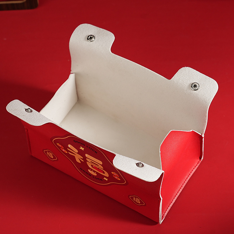 High-appearation-level national trend household waterproof New Year tissue box, universal multi-functional storage tissue box for dormitories, cars and living rooms details Picture