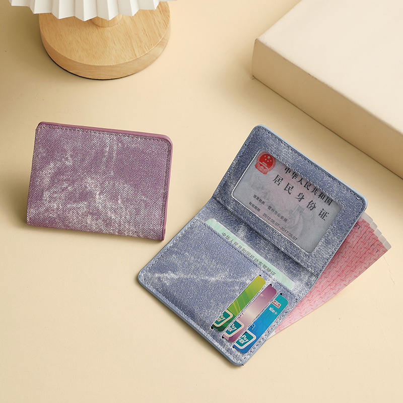 Canvas ultra-thin mini short wallet, men's driver's license card case integrated small and simple student thin wallet full figure