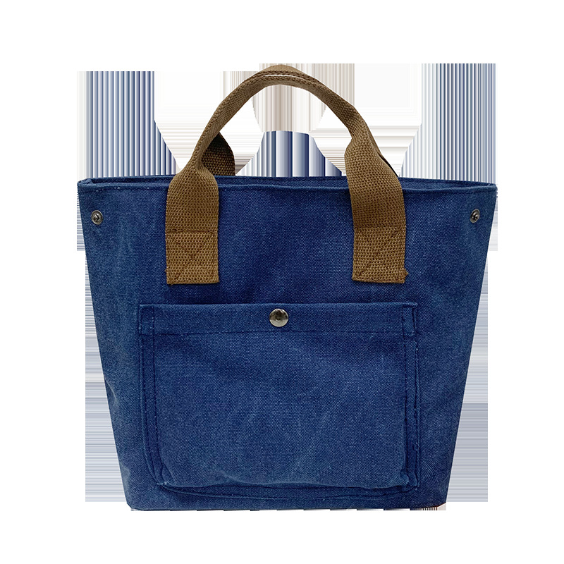 Forest-style artistic canvas handbag for women, 2022 Summer new retro small bag, simple tote bag, hand-held cloth bag Item Picture