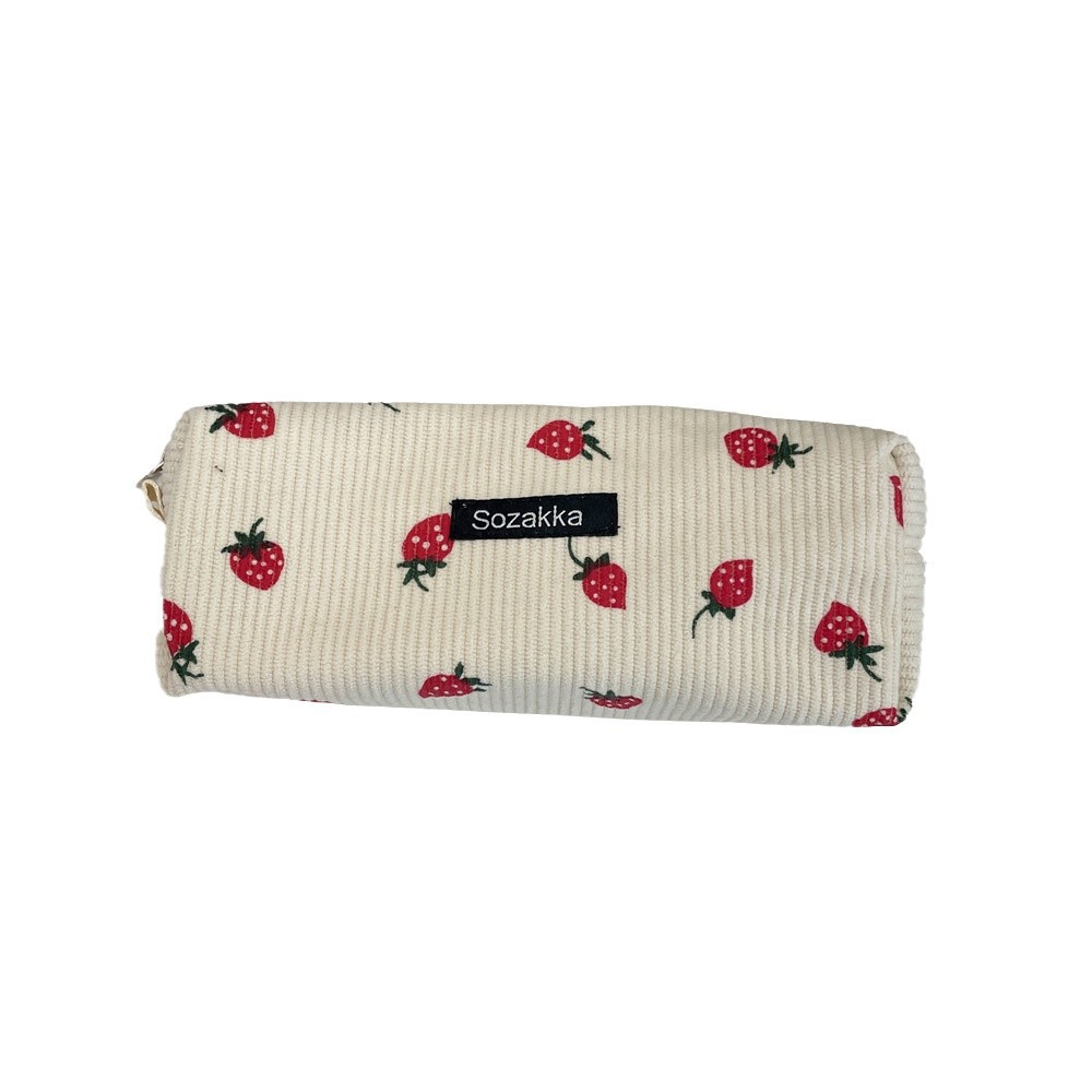 411273 New retro floral print stationery box, large capacity, student class portable storage pen case, makeup bag for girls Item Picture