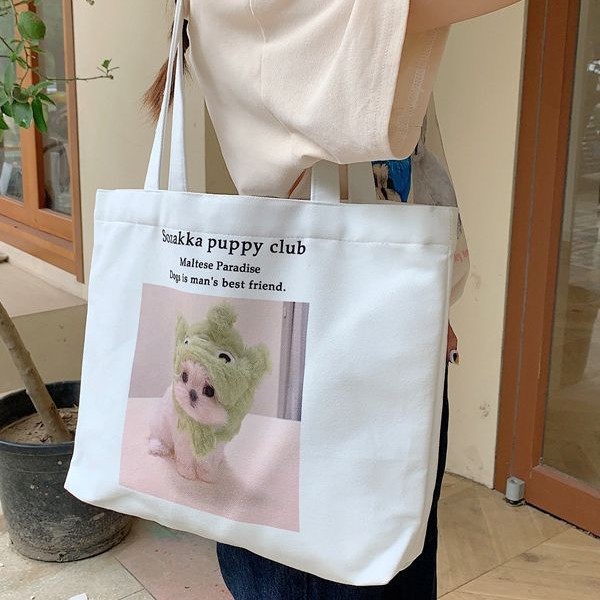 37162 Large-capacity tote bag for women, 2023 new cartoon printed handbag, shopping bag, Mommy canvas, single shoulder details Picture