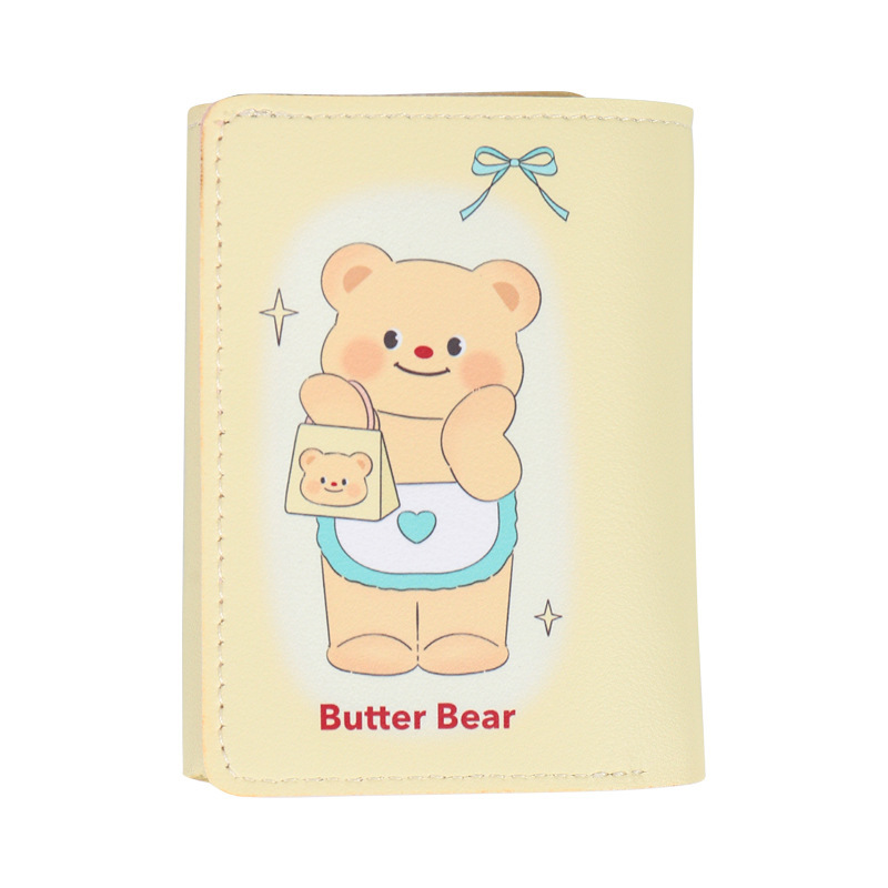 Butter Bear Cute card Bag and coin Purse two-in-one mini bag for girls, creative cartoon, simple and personalized, portable Item Picture