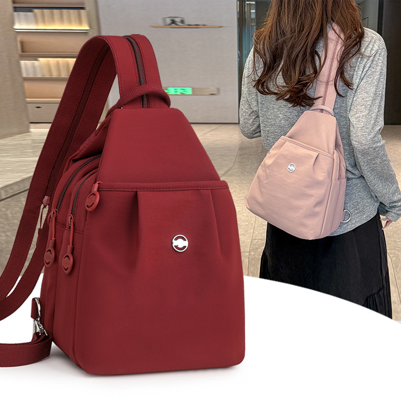 Cross-border backpack for women 2025 New style chest bag, lightweight commuting crossbody dual-purpose bag, sports travel and mountaineering small backpack details Picture