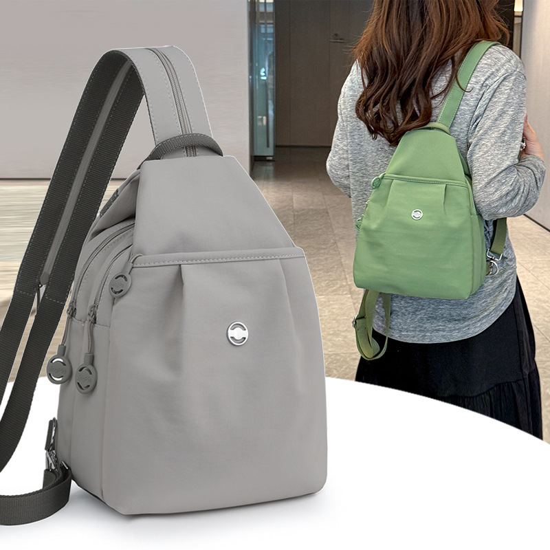 Cross-border backpack for women 2025 New style chest bag, lightweight commuting crossbody dual-purpose bag, sports travel and mountaineering small backpack Specification drawing