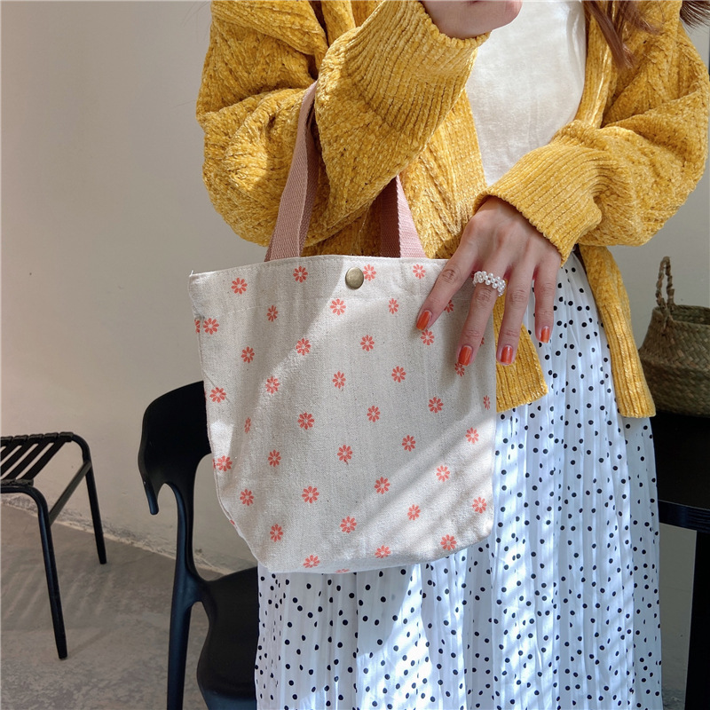 【 In Stock 】06171 Fresh and Clean Hand-Held Bento Bag, Mini Hand-Held Cloth Bag for Women, Casual Lunch Mommy Bag details Picture