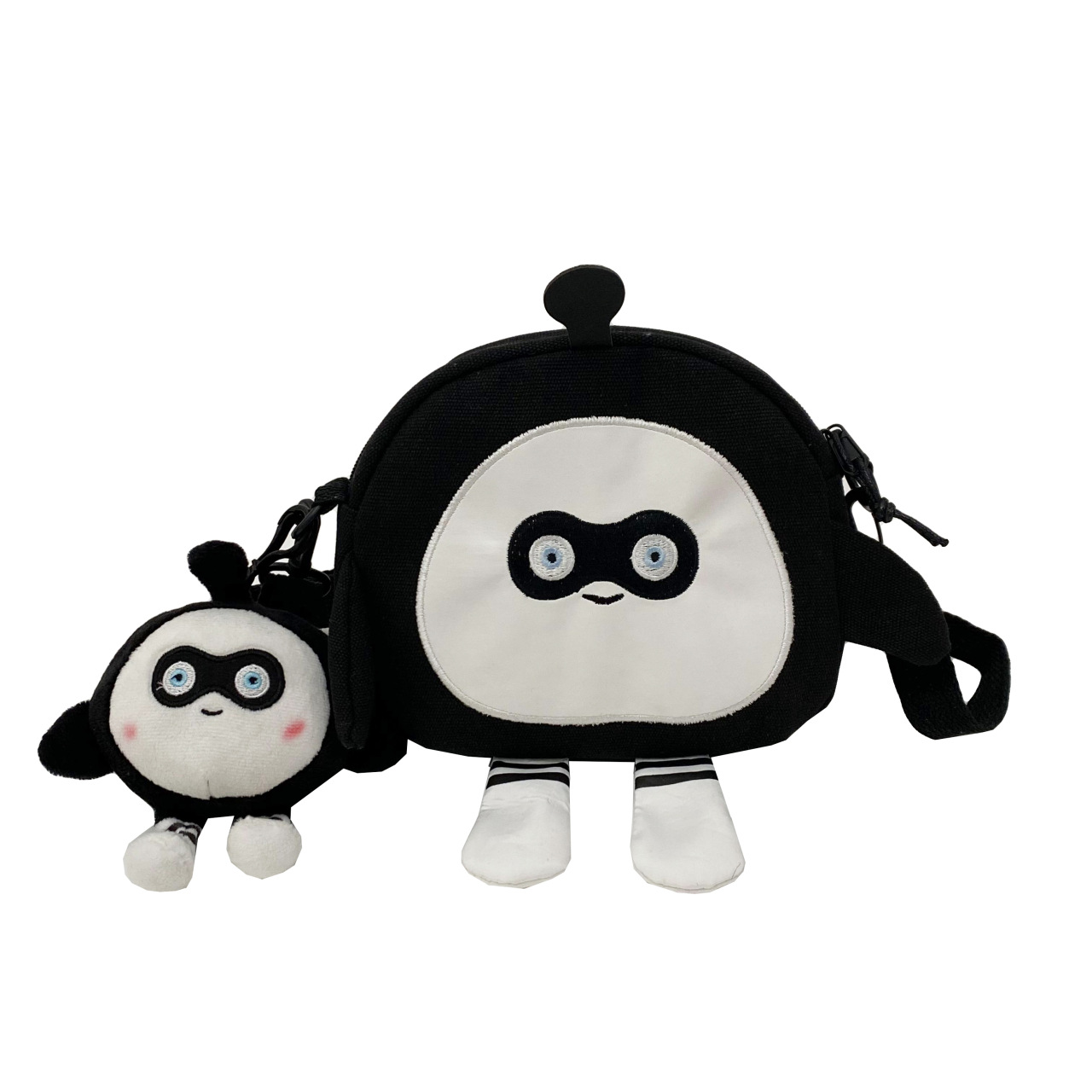 Wholesale cartoon canvas bags, cute egg boy party crossbody bags, trendy Japanese girl casual and stylish small backpacks Item Picture