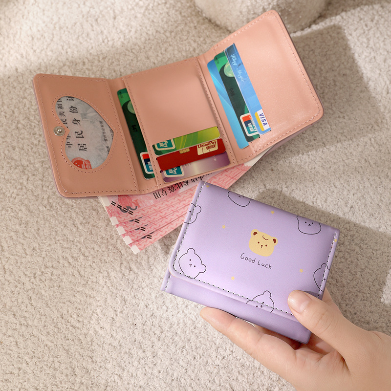 New versatile and fresh Japanese anime short wallet for women, 30% off student print folding cartoon coin purse Application Scenario