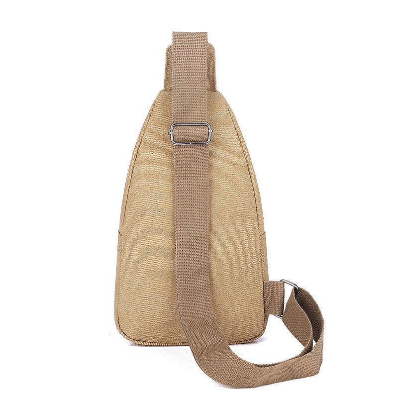 Men's crossbody bag with a high-end feel, multi-layered and multi-pocket large capacity chest bag, canvas durable chest bag, convenient for going out Item Picture
