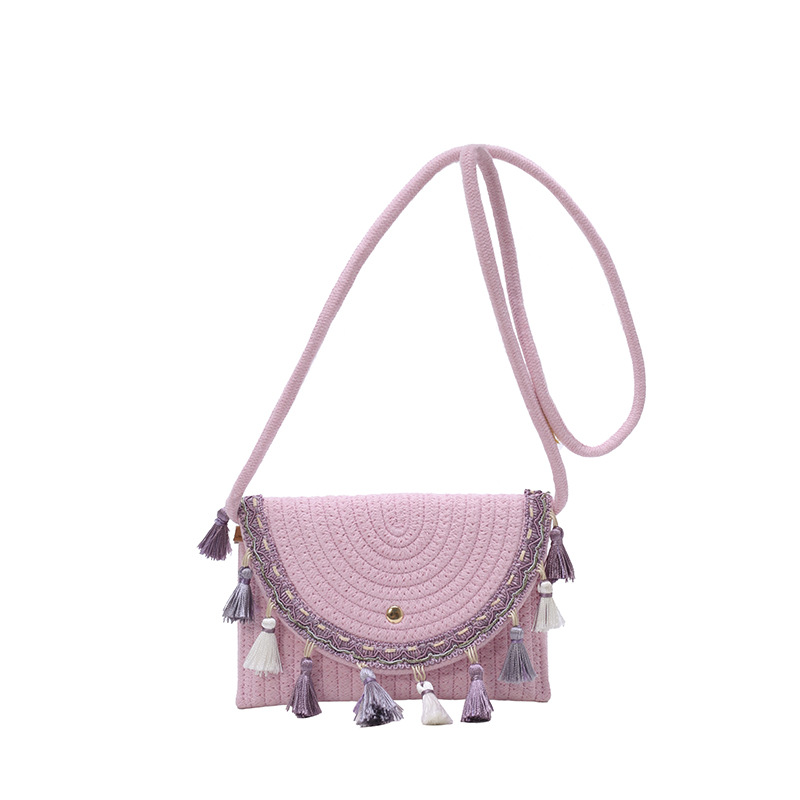 Bohemian fringed bag for women, 2025 Summer New ethnic style woven bag, seaside vacation single-shoulder crossbody bag details Picture