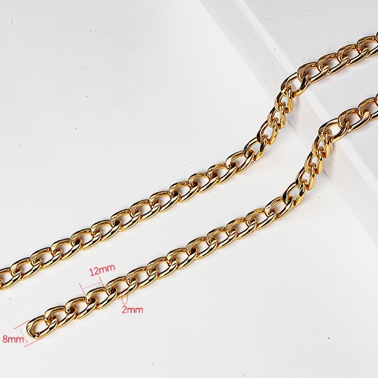 Chain bag strap, bag chain luggage accessories, bag strap replacement, underarm shoulder strap, crossbody metal wallet chain, shoulder strap Specification drawing
