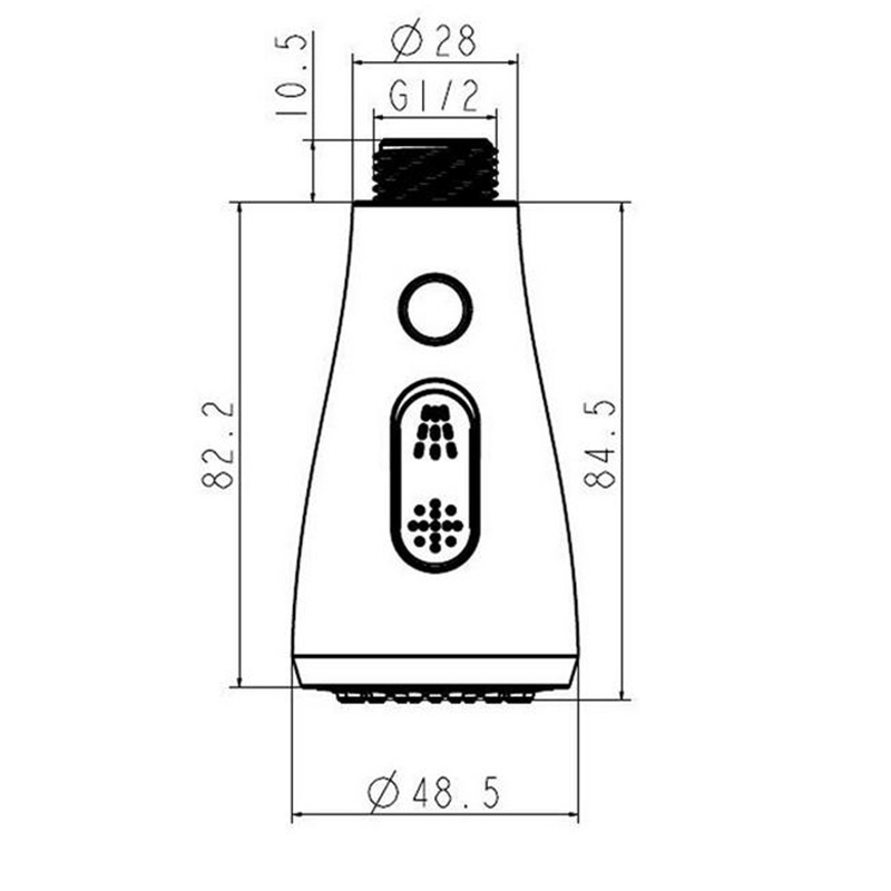 Wire drawing and pull-out nozzle faucet nozzle switch pull-out button nozzle pull-out faucet replacement nozzle Specification drawing