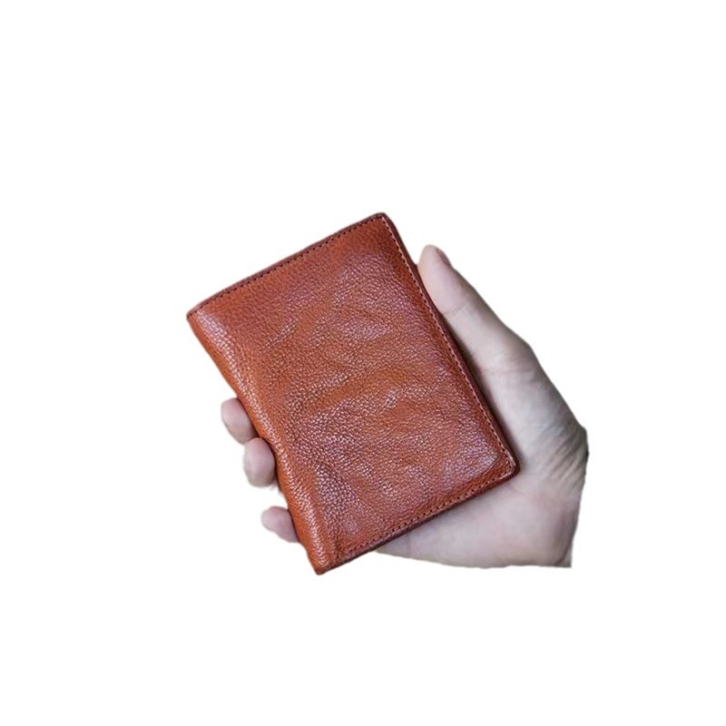 Antique genuine leather men's short wallet, top layer vegetable-tanned cowhide, 20% off driver's license, vehicle registration certificate, bank card wallet, wallet Item Picture