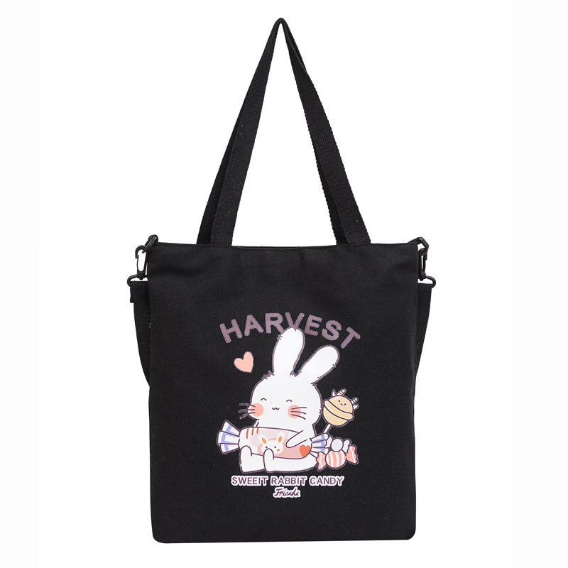 The new Korean-style artistic hand-held student schoolbag, simple and versatile single-shoulder canvas bag, and fashionable crossbody shopping bag are selling well Item Picture