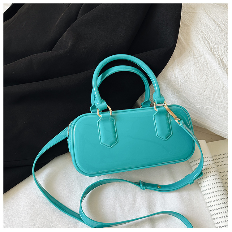 2025 New PVC jelly bag, candy-colored pillow bag, crossbody and hand-carry trendy and fashionable large-capacity ladies' bag Specification drawing