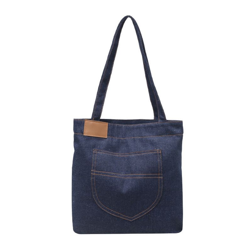 Large-capacity fashionable denim tote bag for women, 2025 new trendy and versatile shoulder bag for work and commuting, underarm bag Item Picture