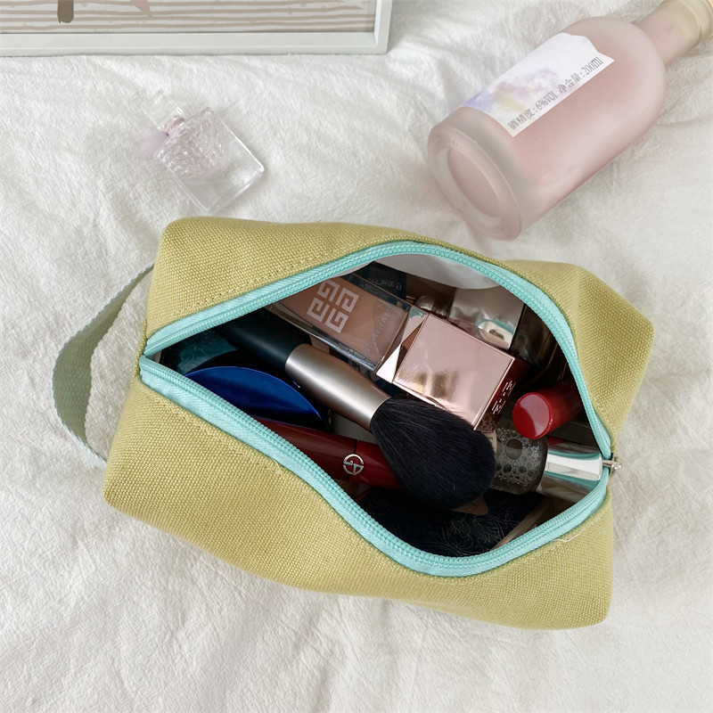 1971 Fresh and contrasting color makeup bag, large-capacity student pen case, clutch bag, canvas storage bag wholesale Specification drawing