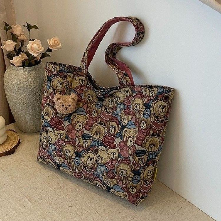 2025 Single-shoulder handbag, canvas bag, birthday gift for women, fashionable for work, lunch box, small canvas bag for commuting full figure