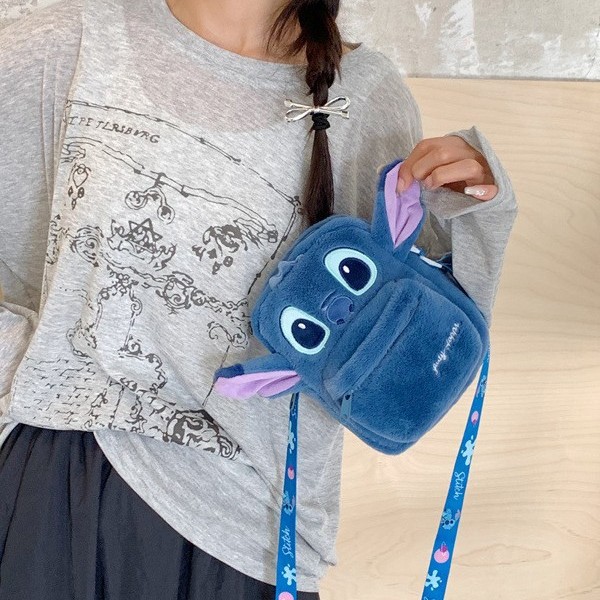 New cartoon plush children's bag, cute bear rabbit, female student single-shoulder crossbody bag, claw machine gift details Picture