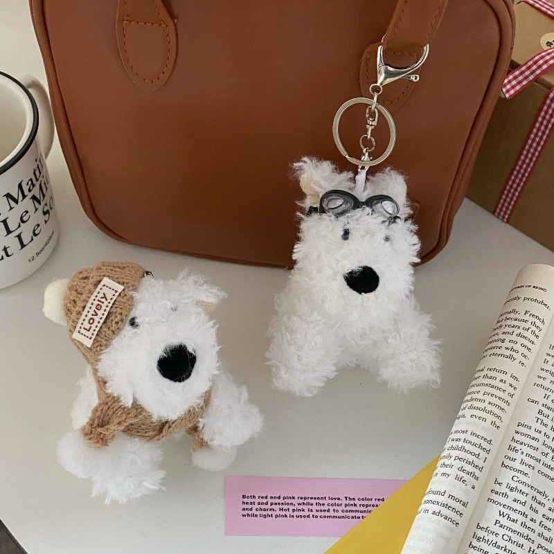 Christmas Edition ~ West Highland Pendant 2024 New Cute plush Toy Dog Keychain Figurine Schoolbag Pendant Application Scenario