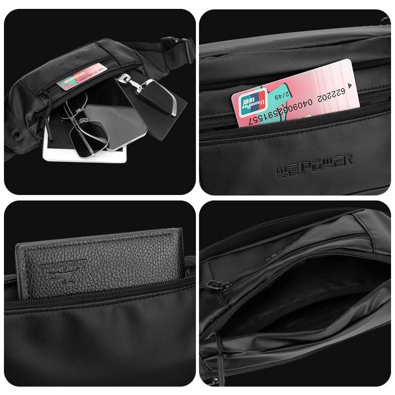 WEPOWER's new fashionable men's water-resistant waist bag, outdoor cycling crossbody bag, and sports travel chest bag Application Scenario