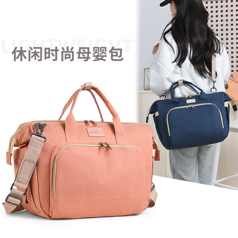 Cross-border exclusive multi-functional single-shoulder crossbody mom bag, waterproof baby and mother out bag, hand-held maternity bag, mom bag Specification drawing