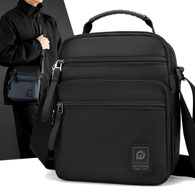 WEPOWER's new men's business commuting single-shoulder bag, fashionable travel crossbody bag, vertical small bag, hand-held men's bag full figure