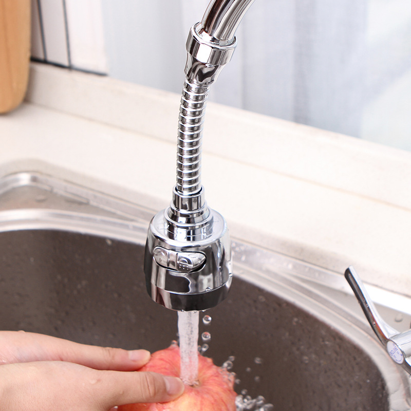 Metallic color anti-splash head extender for faucets, universal tap water shower head, water-saving, rotatable filter nozzle details Picture