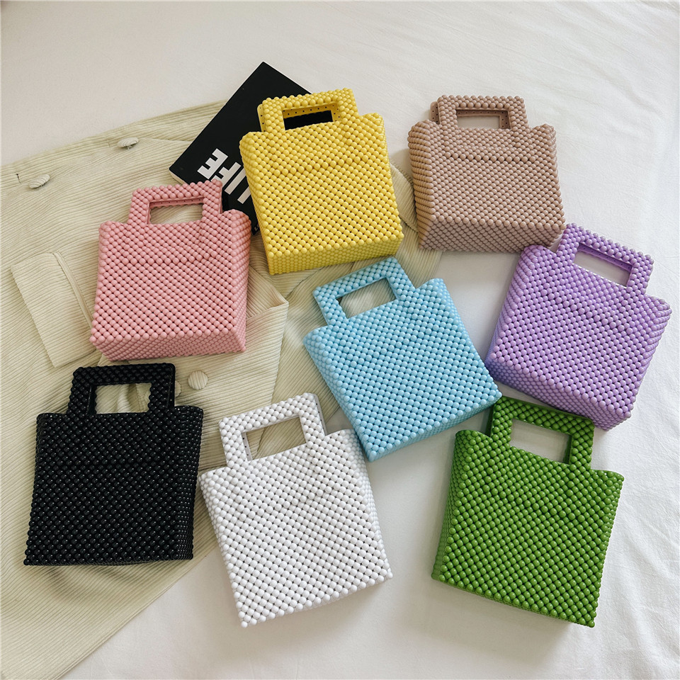 New Summer 2025 hand-woven bags, mesh single-shoulder bags, hollowed-out bags, crossbody bags, acrylic bags, pvc bags full figure
