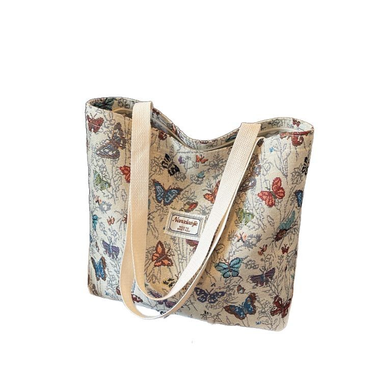 High school students' class canvas bag 2025 new commuter tote bag for girls, ins fashion, single-shoulder mommy bag for going out Item Picture