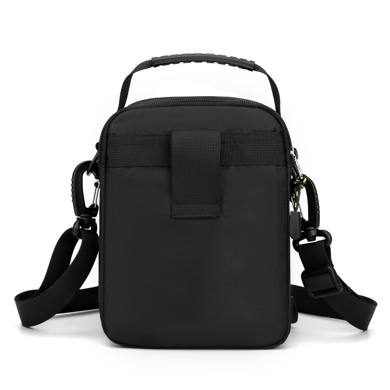 New water-resistant nylon fabric men's bag, outdoor travel single-shoulder crossbody bag, simple and casual waist bag, street small bag Specification drawing