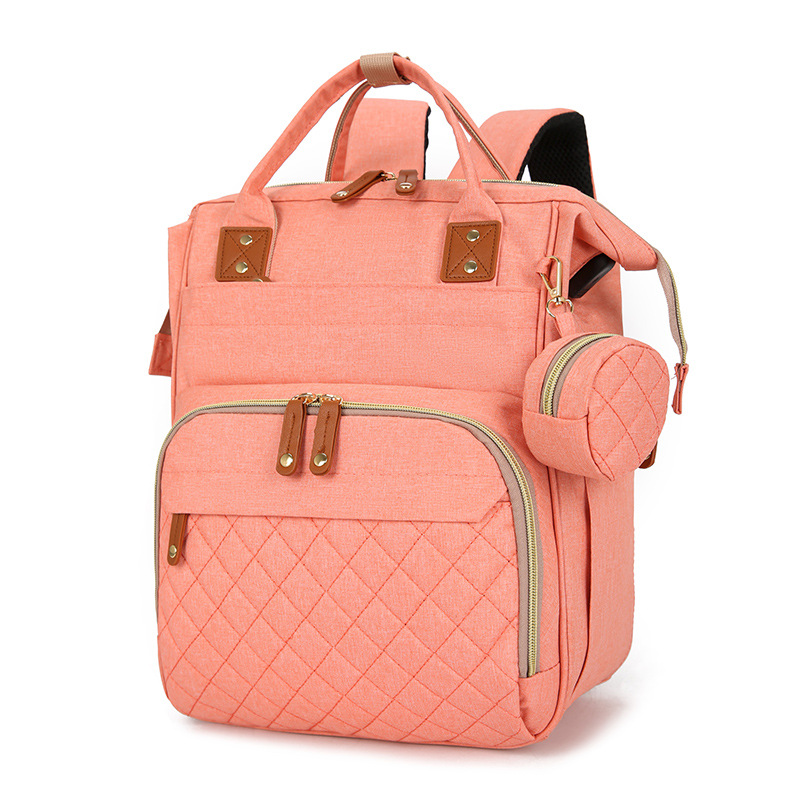 Mummy bag, large-capacity maternity bag for going out, multi-functional mother and baby bag, double-shoulder mom bag, coin purse, key bag details Picture